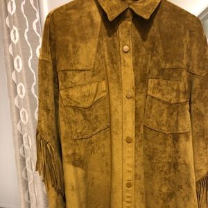 Zara suede fringe jacket